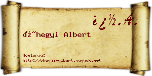 Óhegyi Albert névjegykártya