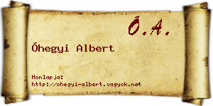 Óhegyi Albert névjegykártya